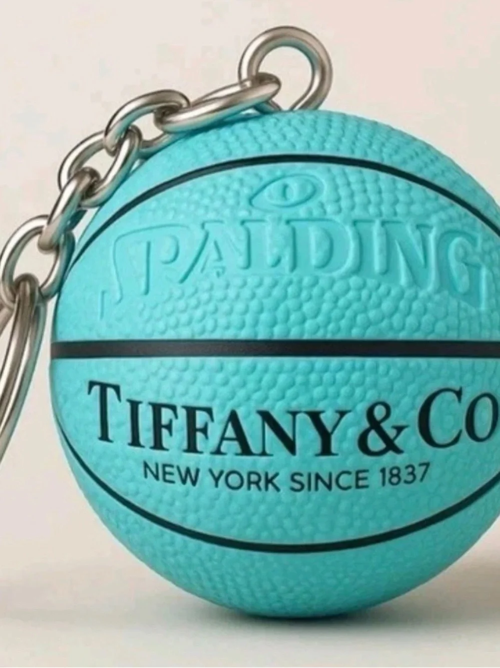Tiffany & Co. Mini Basketball Keyring in Tiffany Blue with Silver Chain